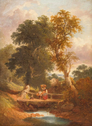 Peasants walking near a stream - Joseph Horlor — artwork view