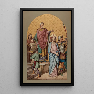 I Jesus is condemned to death - Joseph Hussenot — framed artwork on a wall