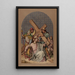 V Painting Simon the Cyrene helps Jesus carry his cross - Joseph Hussenot — framed artwork on a wall