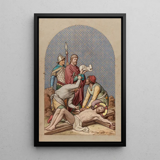 XI Jesus is crucified on the cross - Joseph Hussenot — framed artwork on a wall