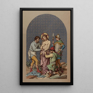 X Jesus is stripped of his clothes - Joseph Hussenot — framed artwork on a wall