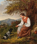 a reclining lady with a dog - Joseph Lavos — artwork view