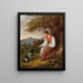 a reclining lady with a dog - Joseph Lavos — framed artwork on a wall