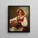 The girl with flowers - Joseph Lavos — framed artwork on a wall