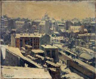 Montmartre under the snow, location of the new hippodrome - Joseph Le Pan de Ligny — artwork view