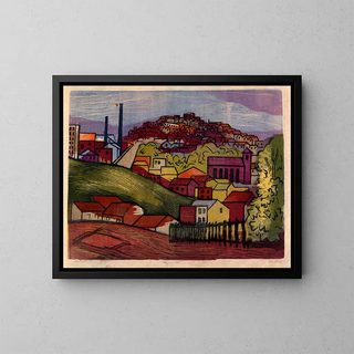 City on a Hill - Joseph Leboit — framed artwork on a wall