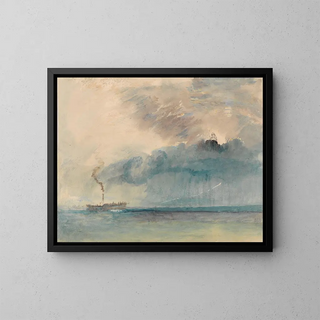 a boat in a storm - Joseph Mallord William Turner — framed artwork on a wall