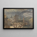 View of Boppart with figures on the shore - Joseph Mallord William Turner — framed artwork on a wall