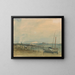 Coastal scene painting with white cliffs and boats on the beach - Joseph Mallord William Turner — framed artwork on a wall