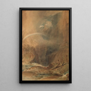 Pont du Diable au col du Saint-Gothard - Joseph Mallord William Turner — framed artwork on a wall