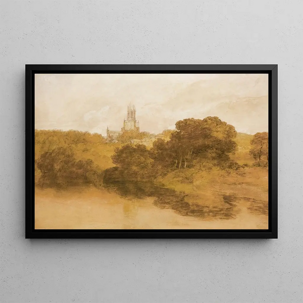 Abbey of Fonthill, Wiltshire - Joseph Mallord William Turner — framed artwork on a wall