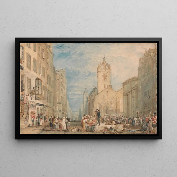 High Street, Edinburgh - Joseph Mallord William Turner — framed artwork on a wall
