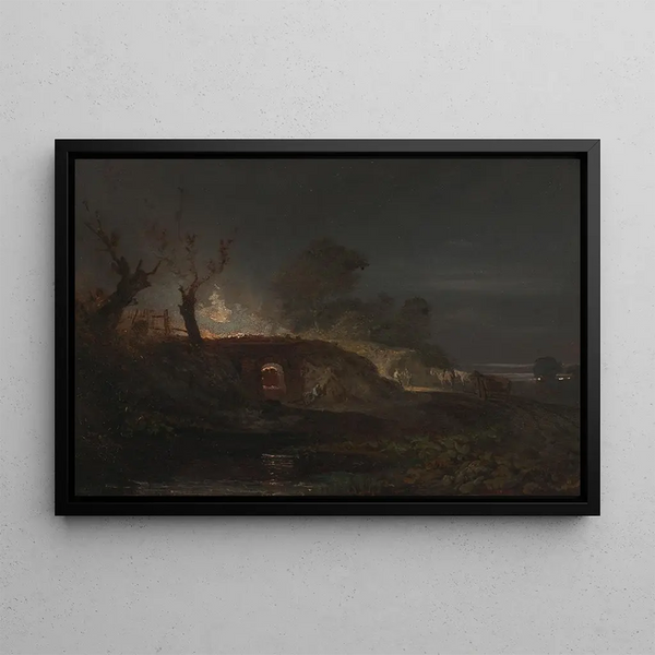 Four à Chaux à Coalbrookdale - Joseph Mallord William Turner — framed artwork on a wall