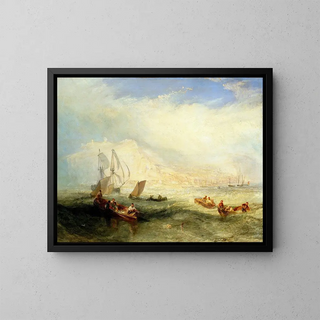 Fishing Line Off Hastings - Joseph Mallord William Turner — framed artwork on a wall