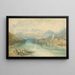 View of Lake Thun from the opposite side of Scherzligen with Schadau Castle and Niesen in the distance, Switzerland - Joseph Mallord William Turner — framed artwork on a wall