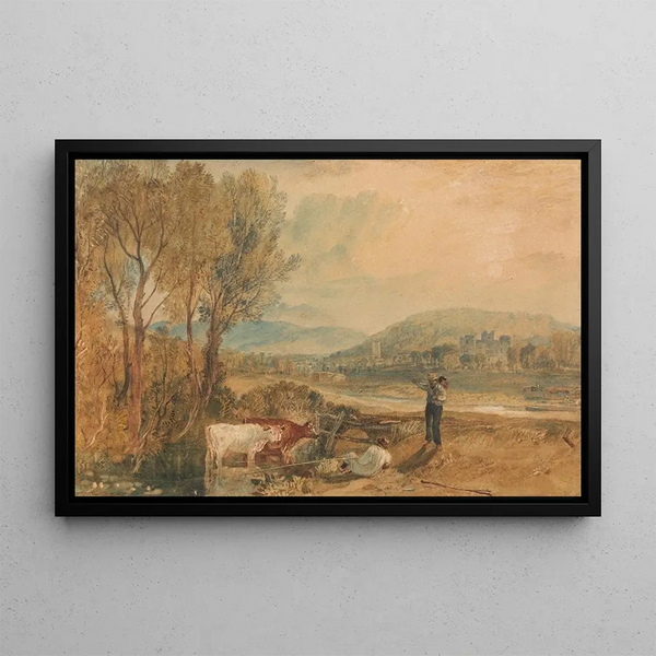 Château de Lulworth Dorset - Joseph Mallord William Turner — framed artwork on a wall