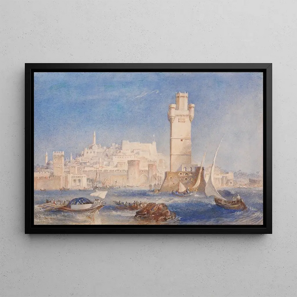 Rhodes - Joseph Mallord William Turner — framed artwork on a wall