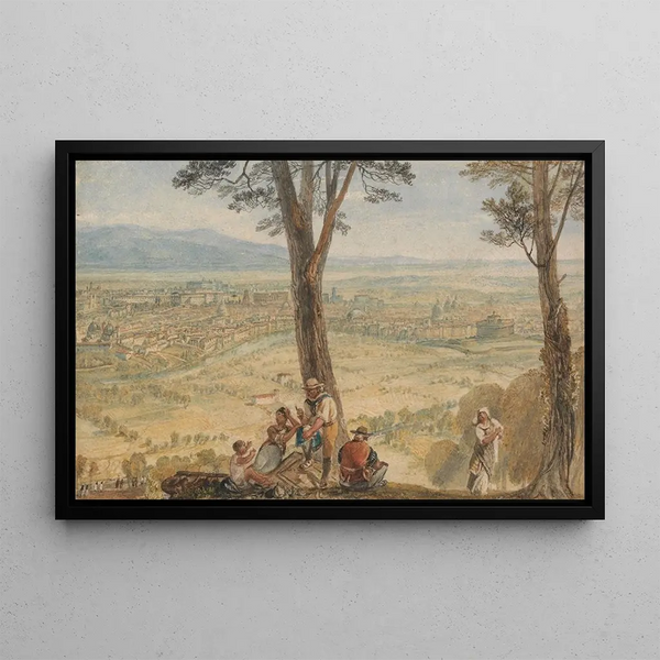 Rome from Monte Mario - Joseph Mallord William Turner — framed artwork on a wall