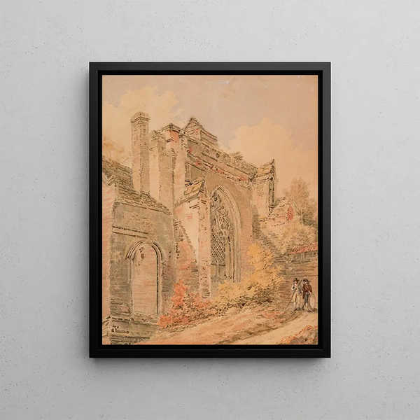 Abbey of Saint Albans, Hertfordshire - Joseph Mallord William Turner — framed artwork on a wall