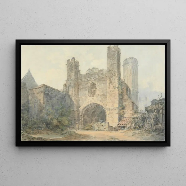 Porte Saint-Augustin à Canterbury - Joseph Mallord William Turner — framed artwork on a wall
