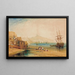 Ville et château de Scarborough le matin, garçons attrapant des crabes - Joseph Mallord William Turner — framed artwork on a wall