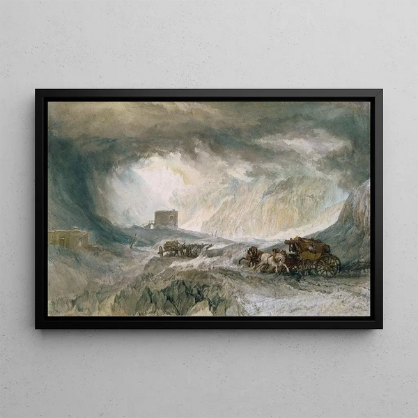 Snowstorm, Mont Cenis - Joseph Mallord William Turner — framed artwork on a wall