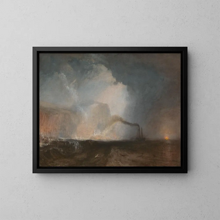 The Fingal's Cave at Staffa - Joseph Mallord William Turner — framed artwork on a wall