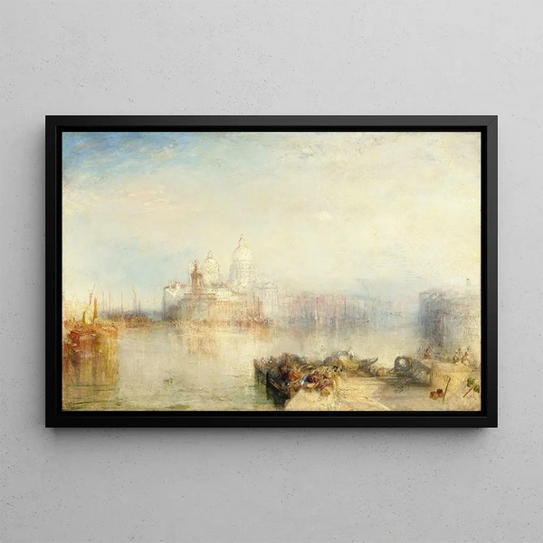 La Dogana et Santa Maria della Salute - Joseph Mallord William Turner — framed artwork on a wall