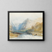 The Domleschg Valley view towards the north towards the Rothenbrunnen chasm - Joseph Mallord William Turner — framed artwork on a wall
