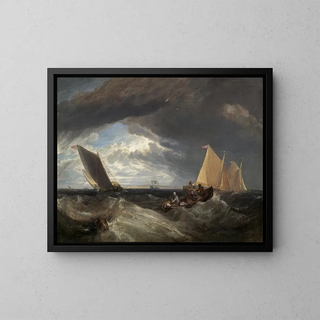 The confluence of the Thames and Medway - Joseph Mallord William Turner — framed artwork on a wall