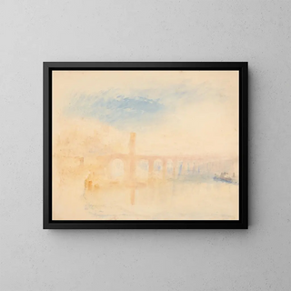 The Moselle Bridge at Koblenz - Joseph Mallord William Turner — framed artwork on a wall