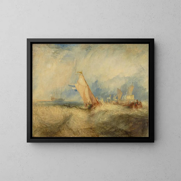 Van Tromp s'apprête à plaire à ses maîtres - Joseph Mallord William Turner — framed artwork on a wall