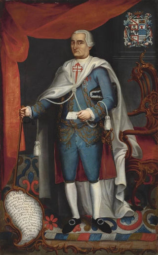 Portrait painting of the Marquis del Jaral de Berrio, Count of San Mateo de Valparaiso - Joseph Mariano Farfán de los Godos y Miranda — artwork view
