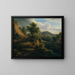 Mountainous wooded landscape with ruins - Joseph Messmer — framed artwork on a wall
