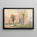an unidentified Gothic manor, side view of the house with garden - Joseph Murray Ince — framed artwork on a wall
