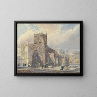 Saint Botolph à Cambridge et le Corpus Christi College - Joseph Murray Ince — framed artwork on a wall