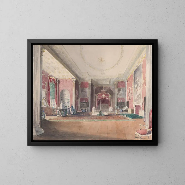 La chambre à coucher d'État de Stowe, Buckinghamshire - Joseph Nash — framed artwork on a wall