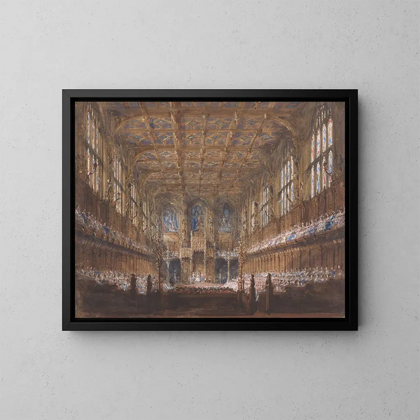 L'ouverture d'État du Parlement dans la Chambre des Lords reconstruite - Joseph Nash — framed artwork on a wall