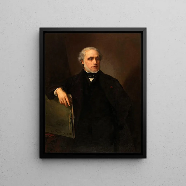 Self-portrait painting - Joseph Nicolas Robert-Fleury — framed artwork on a wall