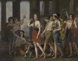 La belle Anthia conduit ses compagnes au temple de Diane à Éphèse - Joseph Paelinck — artwork view