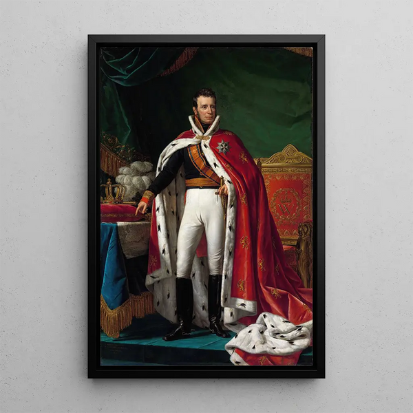 Portrait of William I, King of the Netherlands - Joseph Paelinck — framed artwork on a wall