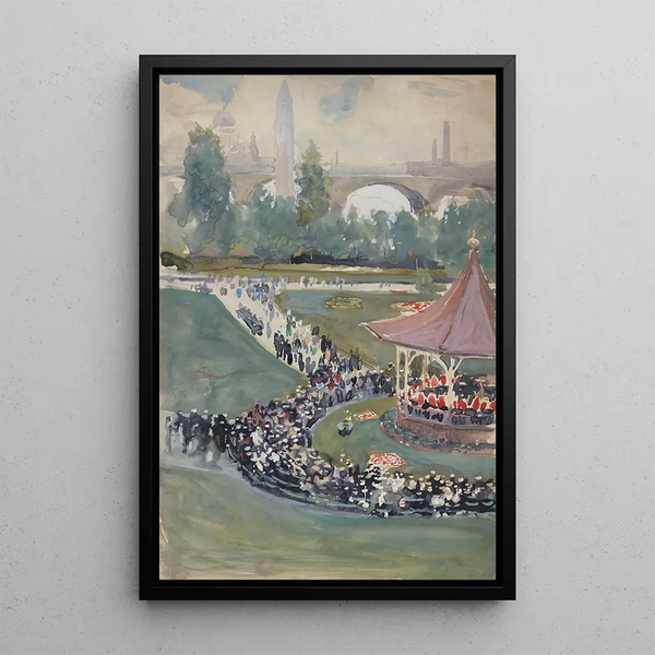Fanfare Concert Painting - Joseph Pennell — framed artwork on a wall
