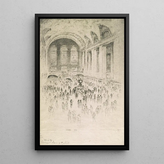 Hall de la gare Grand Central - Joseph Pennell — framed artwork on a wall