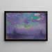 Green, blue, and purple painting - Joseph Pennell — framed artwork on a wall