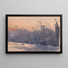 the port and skyline of New York at night - Joseph Pennell — framed artwork on a wall