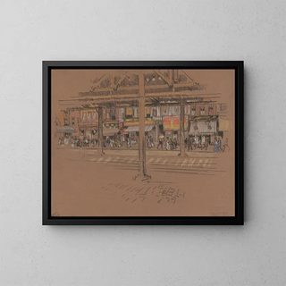 Avenue du Sixième - Joseph Pennell — framed artwork on a wall