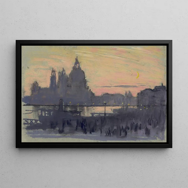 The Golden Moon - Joseph Pennell — framed artwork on a wall