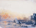 Winter Sunset in New York Harbor - Joseph Pennell — artwork view
