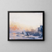 Winter Sunset in New York Harbor - Joseph Pennell — framed artwork on a wall