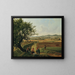 View of the lordships of Emmersdorf Castle and Rothenhof with Melk Abbey in the background - Joseph Rebell — framed artwork on a wall
